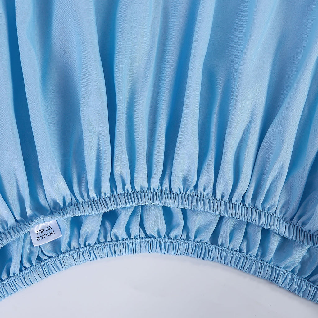Microfiber Bed Sheet Set, Light Blue, Twin, 3 Piece - Image 5