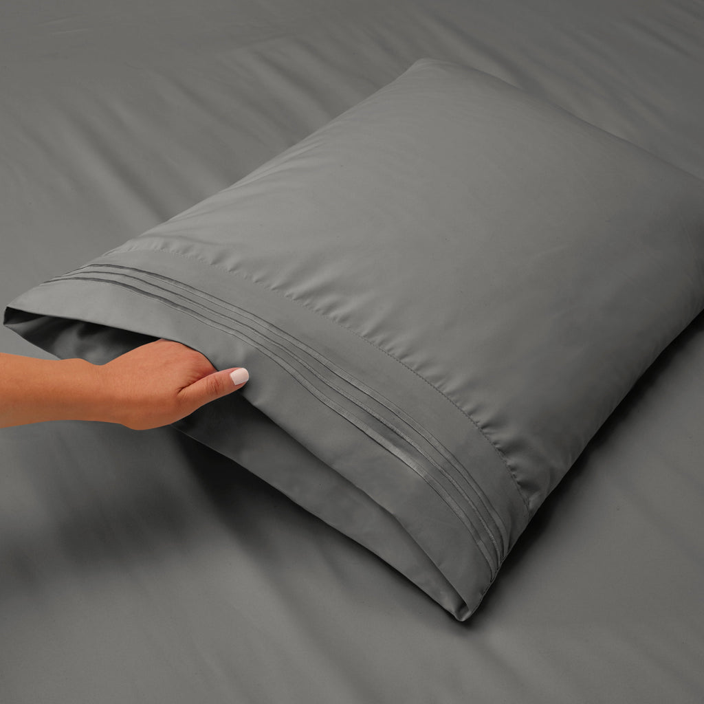 Sheets Set, 1800 Series 4 Piece Deep Pocket Sheets, 100% Soft Microfiber Bed Sheets Set, Gray - Image 2