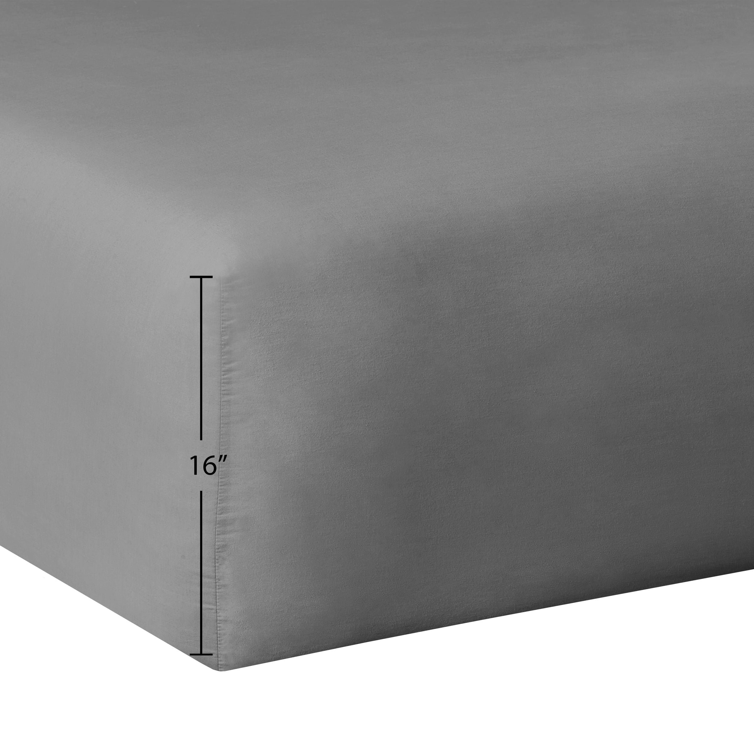 Solid Soothing-Gray Cotton Blend Fitted Sheet, Twin/Twin XL - Image 3
