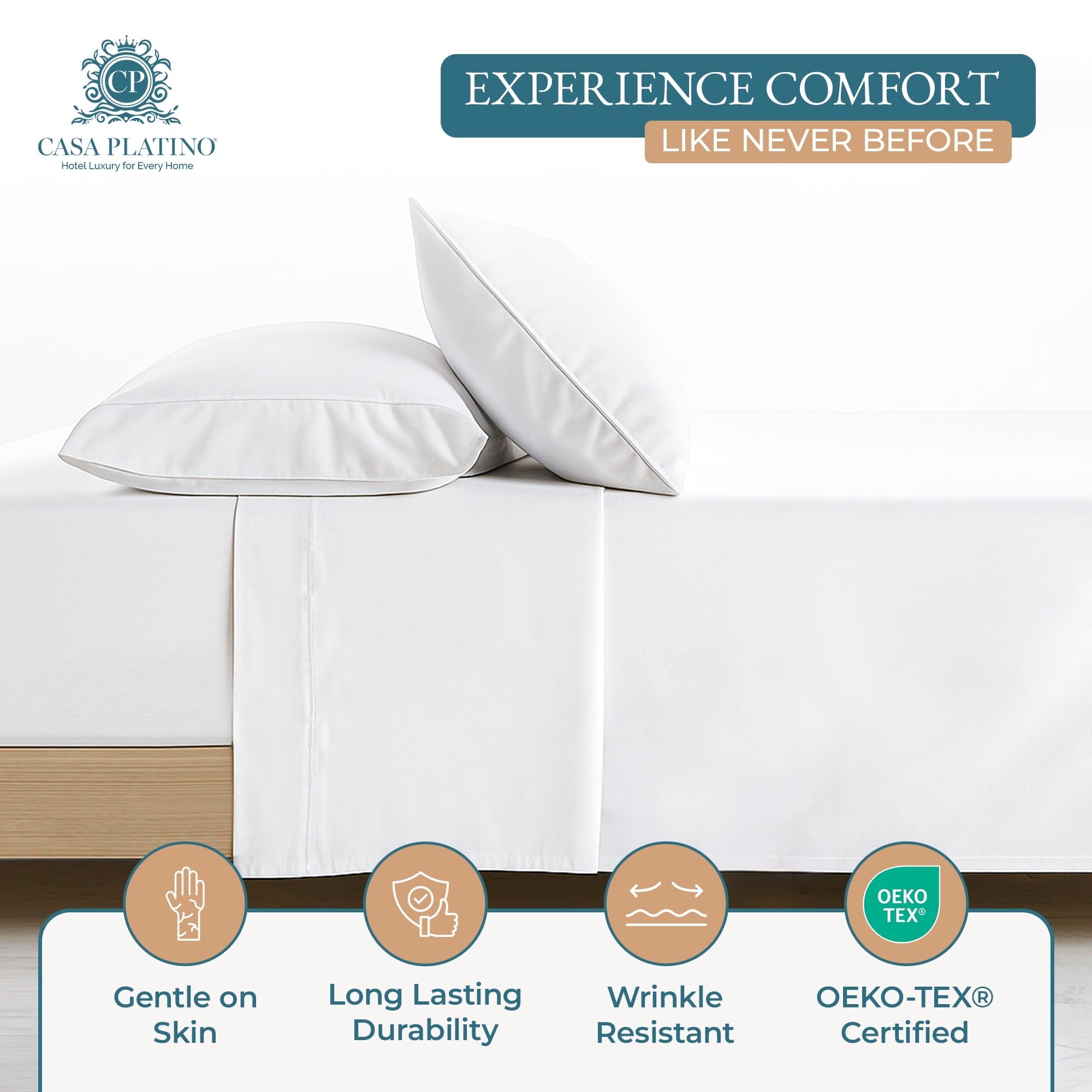 Bed Sheets Set – 6 Piece, 600 Thread Count, 100% Cotton Sheets, Hotel Luxury Sateen Finish, 15" Deep Pocket, Easy to ... - Image 5