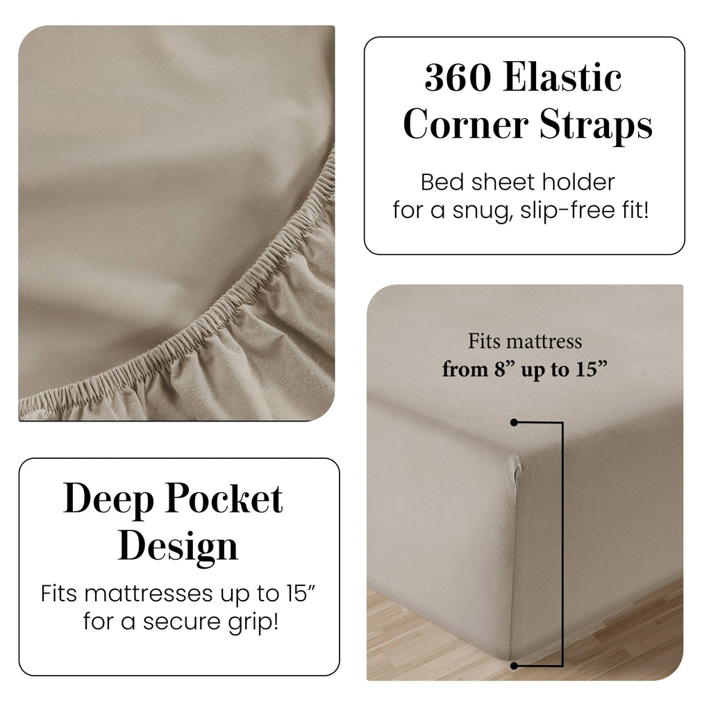 Casa Platino 100% Cotton Sheets Set – 4 Piece Cal King Bed Sheet, Soft & Comfy All Season Breathable Percale Weave, 15” Snug Fit Deep Pocket - Image 4