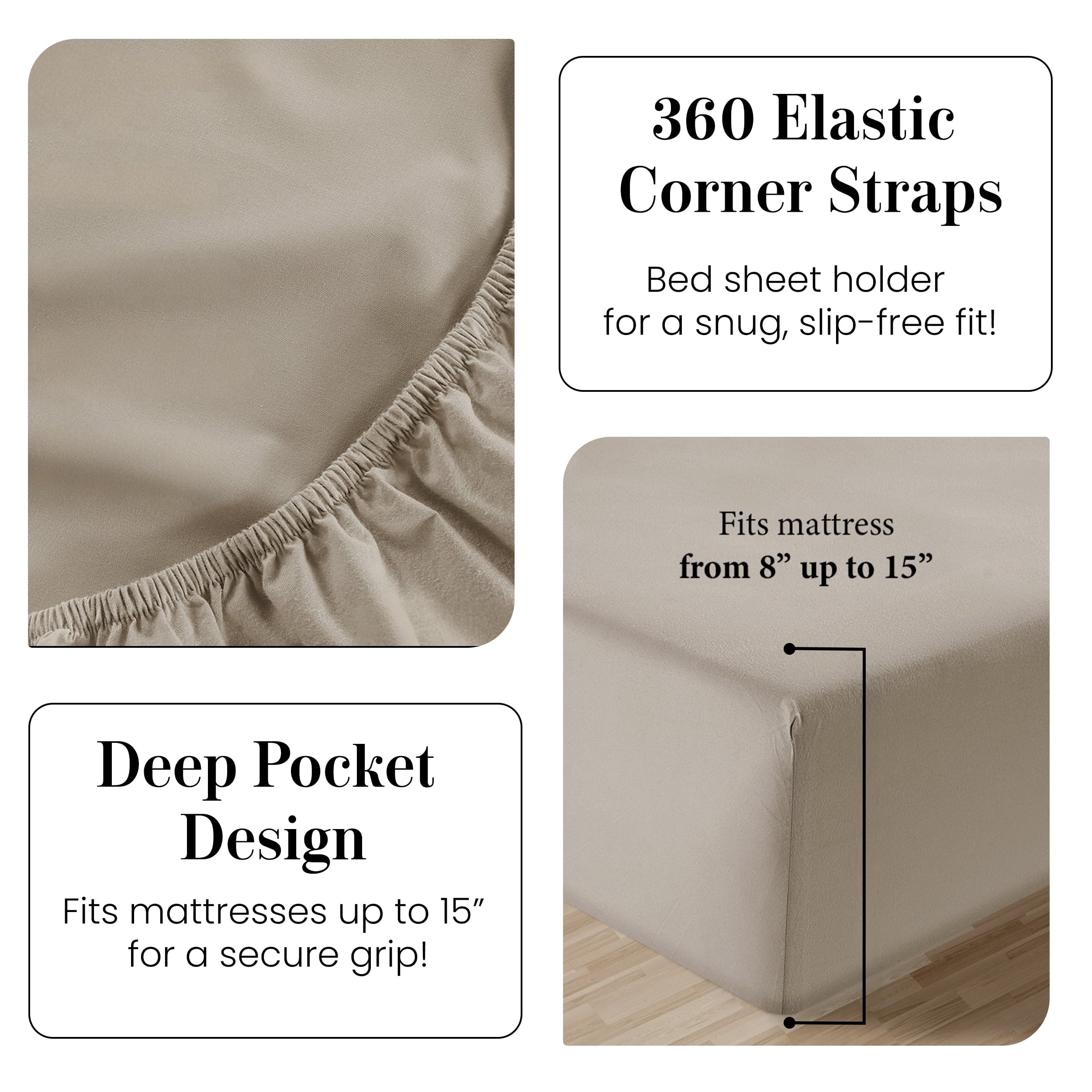 Casa Platino 100% Cotton Sheets Set – 4 Piece Cal King Bed Sheet, Soft & Comfy All Season Breathable Percale Weave, 15” Snug Fit Deep Pocket - Image 4