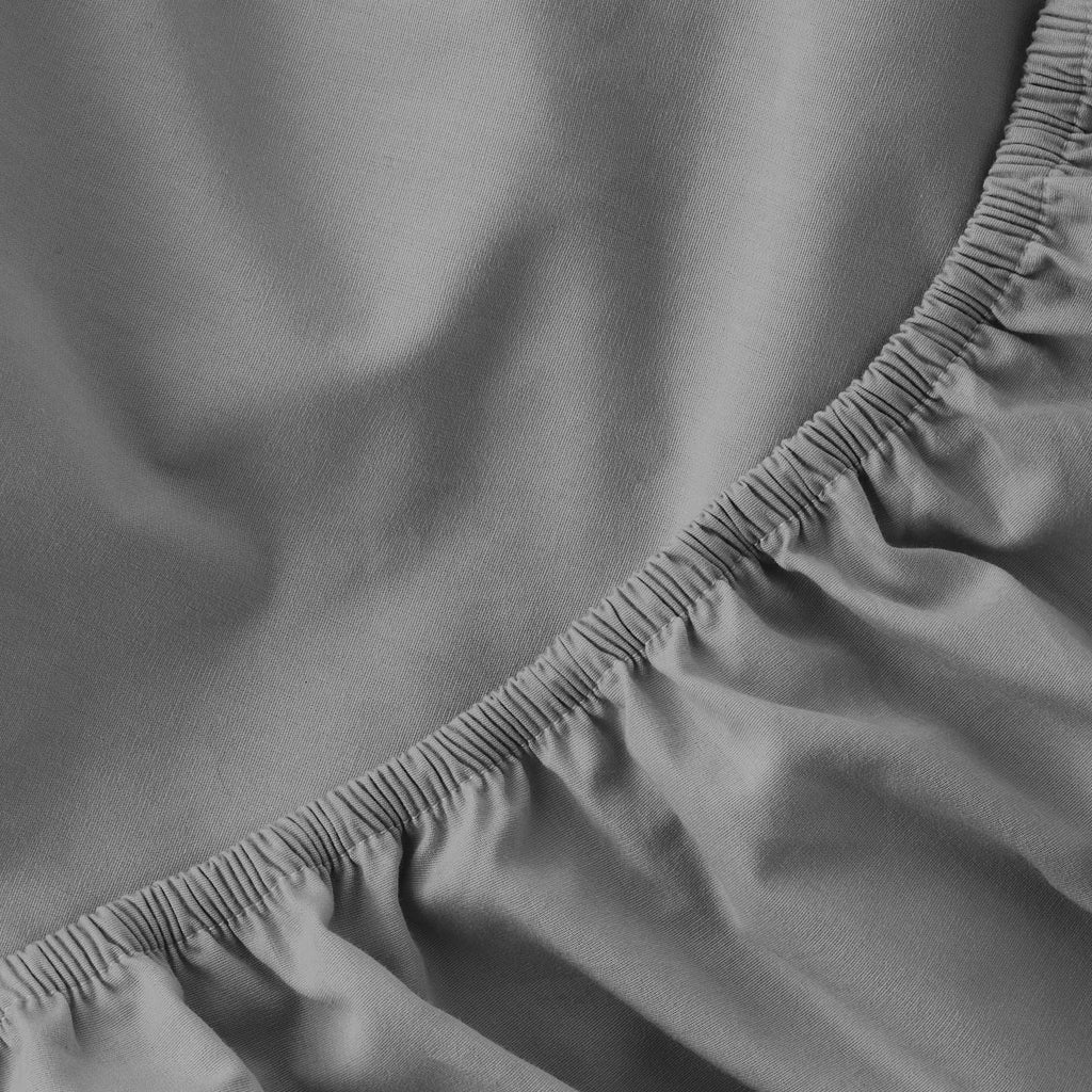 Solid Soothing-Gray Cotton Blend Fitted Sheet, Twin/Twin XL - Image 4