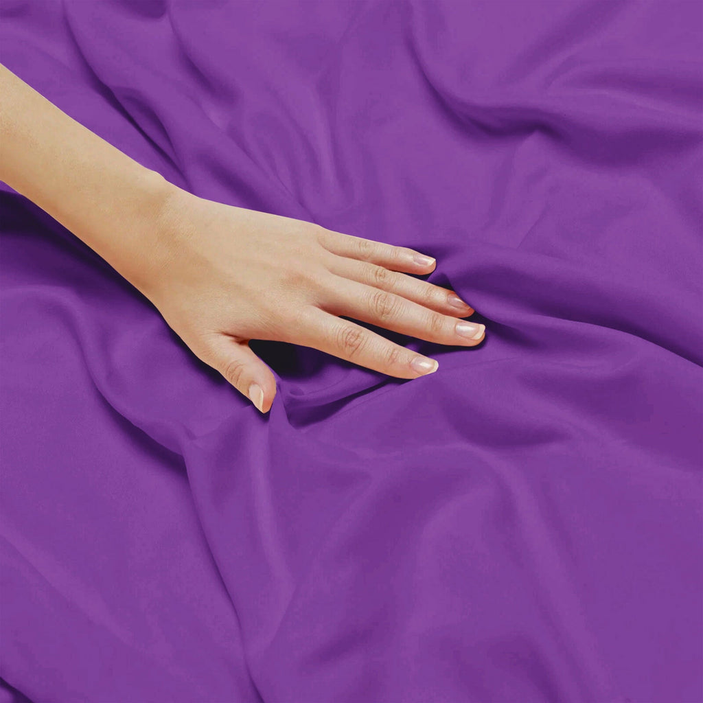 King Bed Sheets - 16 Inch Deep Pocket 6 Piece Microfiber Bedding Sheets & Pillowcase Sets - Purple - Image 6