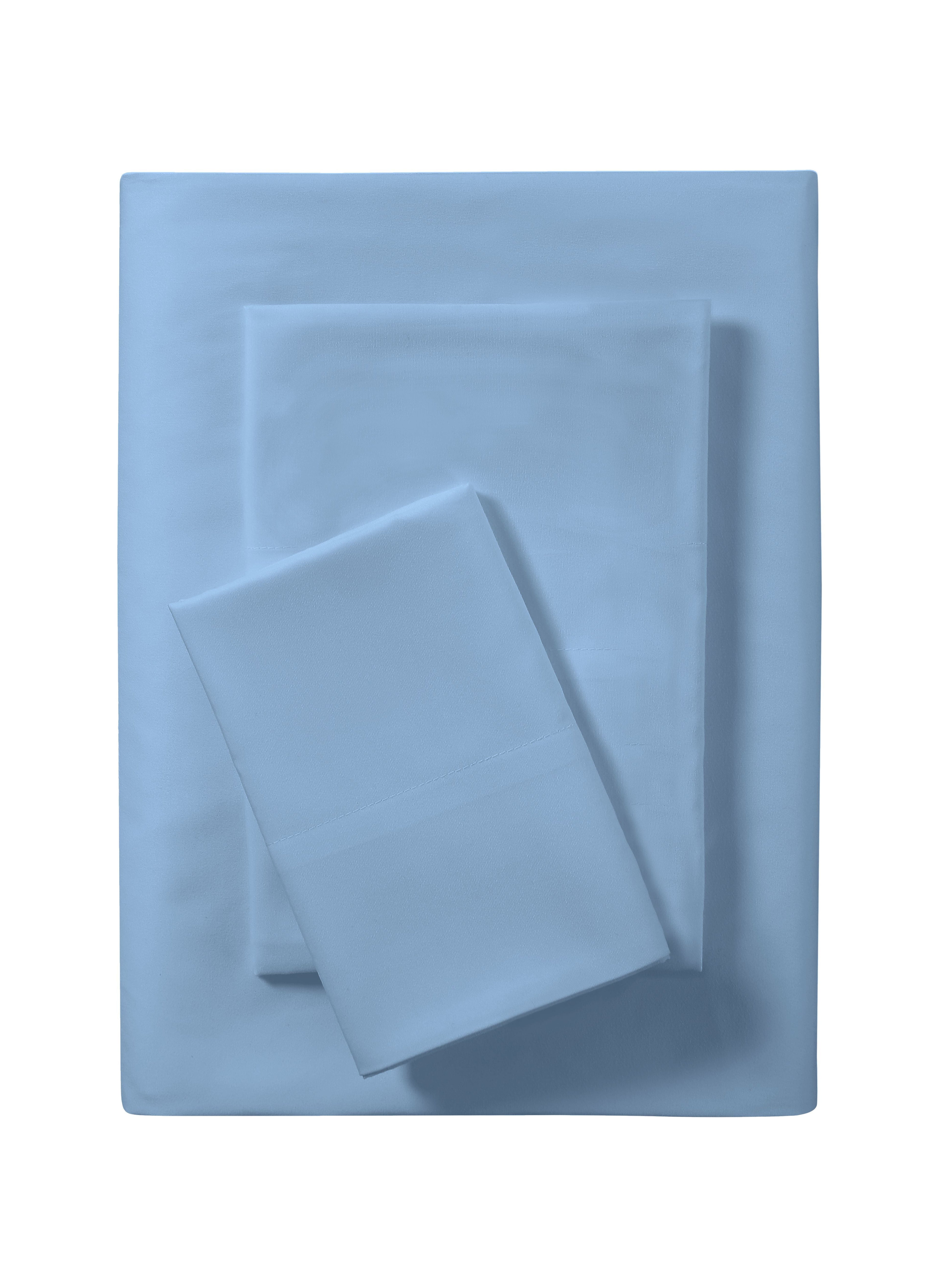 Microfiber Bed Sheet Set, Light Blue, Twin, 3 Piece