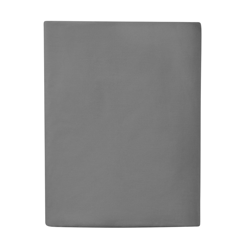 Solid Soothing-Gray Cotton Blend Fitted Sheet, Twin/Twin XL