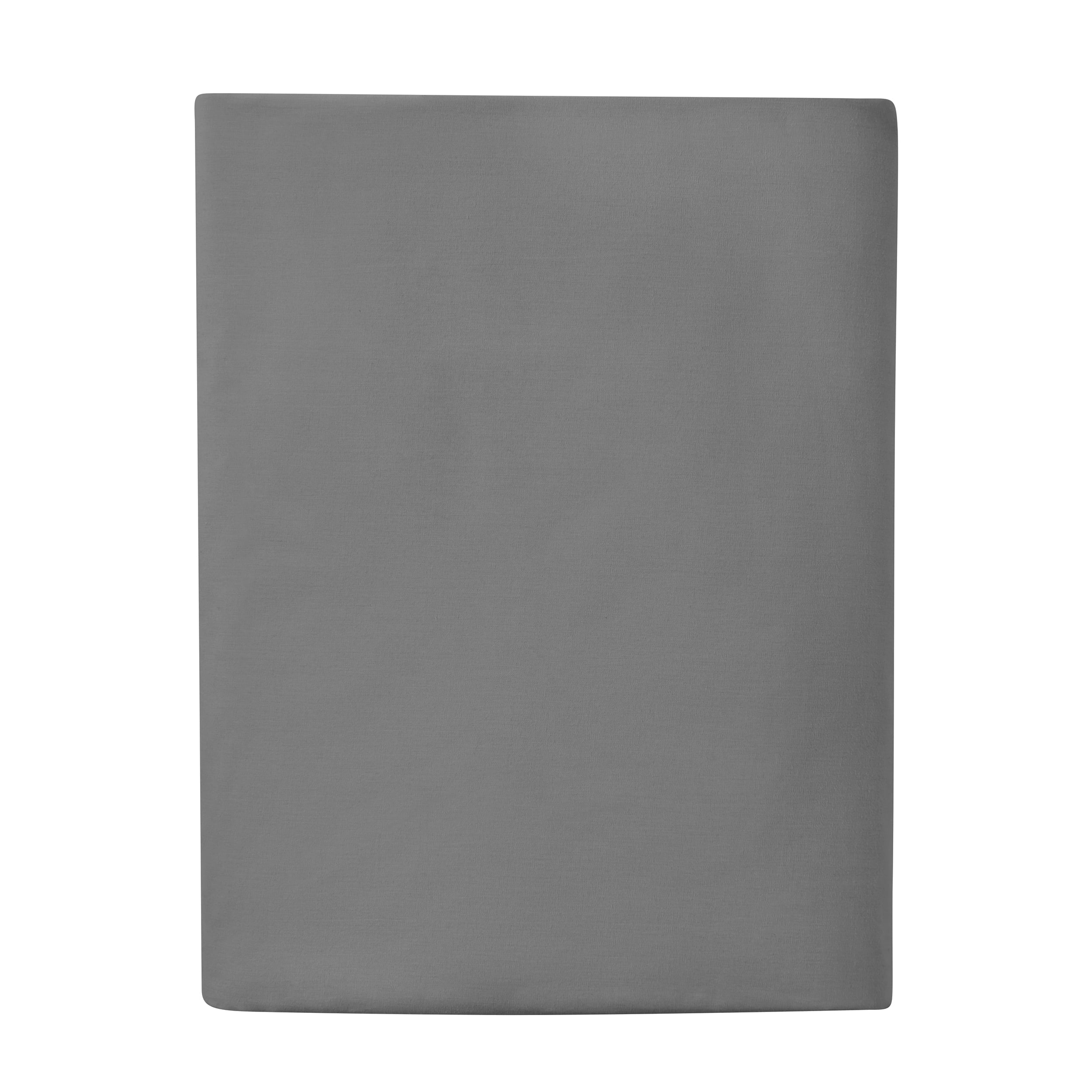 Solid Soothing-Gray Cotton Blend Fitted Sheet, Twin/Twin XL