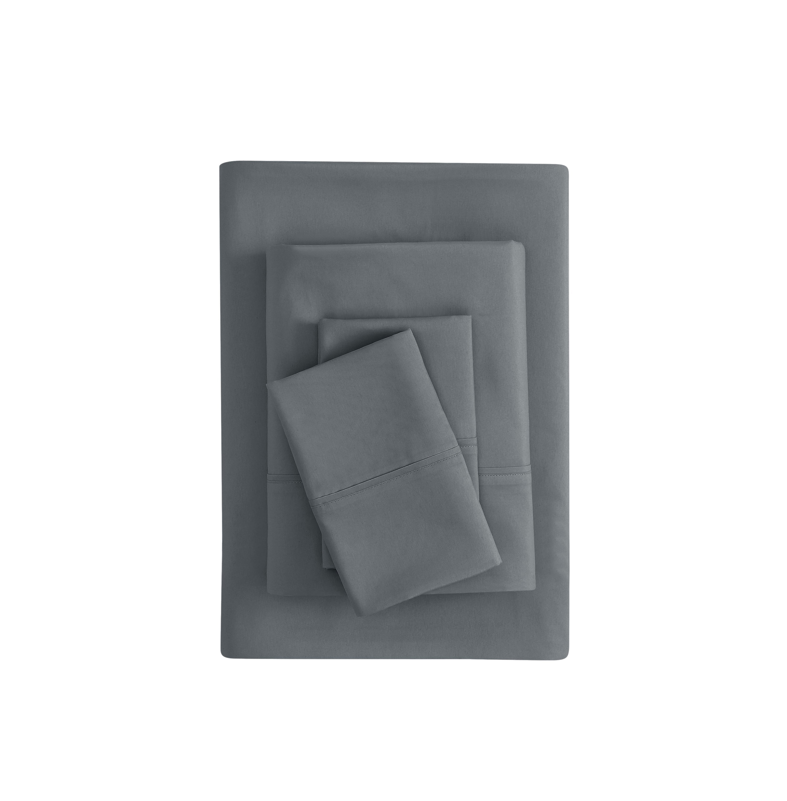 Mainstays Super Soft Brushed Microfiber Bed Sheet Set, Soothing Gray, Queen, 4 Piece