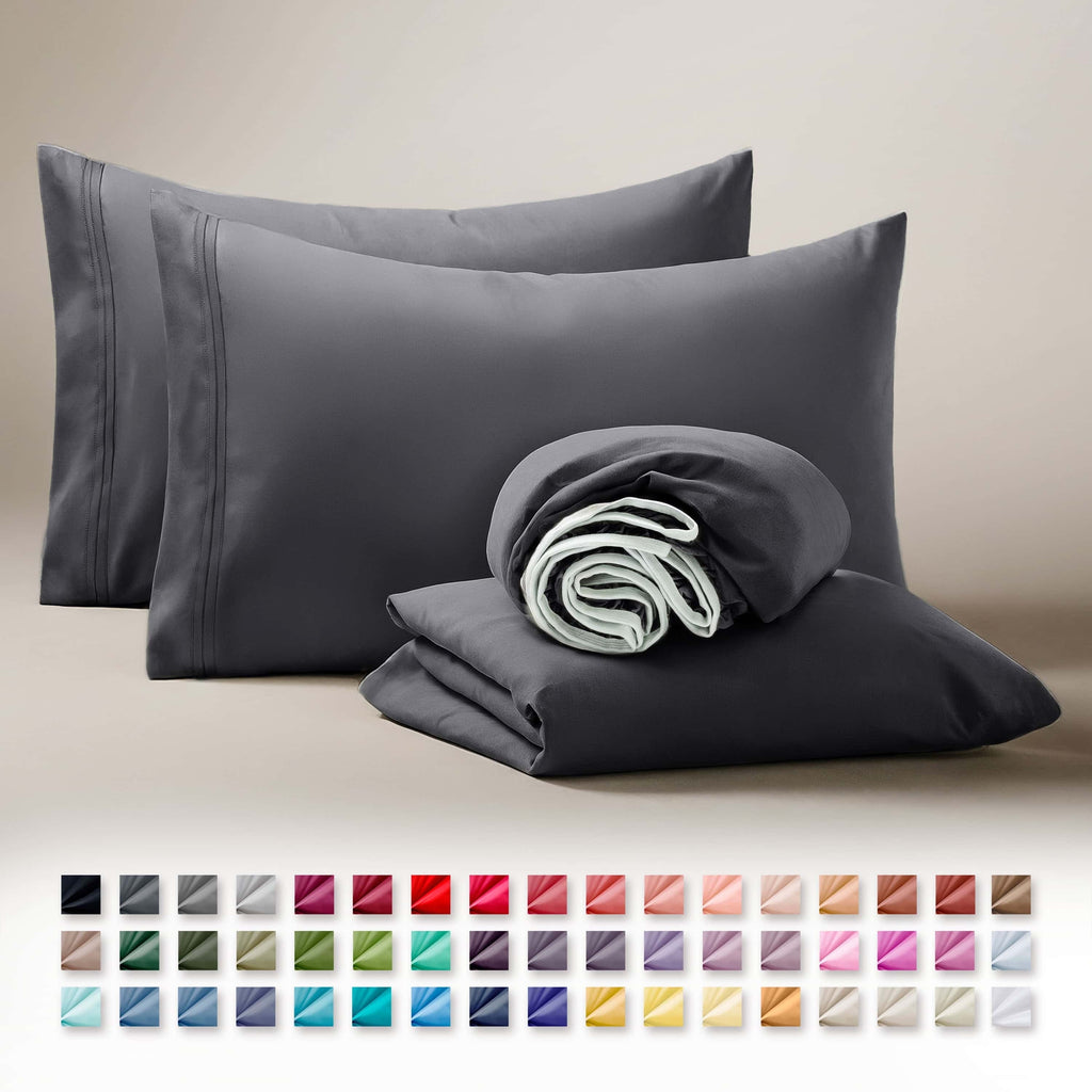 Sheets Set, 1800 Series 4 Piece Deep Pocket Sheets, 100% Soft Microfiber Bed Sheets Set, Gray - Image 6